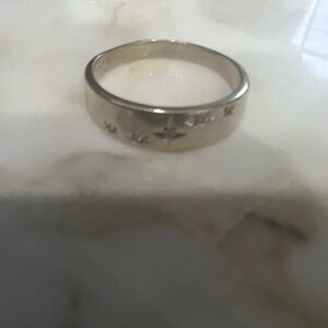 Gold Band Ring with Star Accents